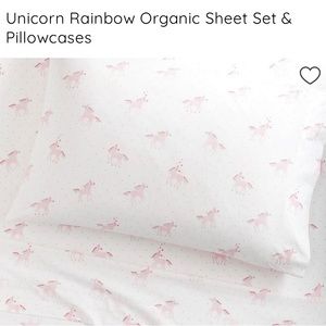 Pink Molly Unicorn Rainbow Organic Sheet Set by Pottery Barn Kids